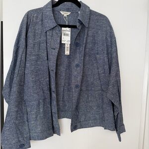 Max Studio Denim Blue Button-Up Shirt
